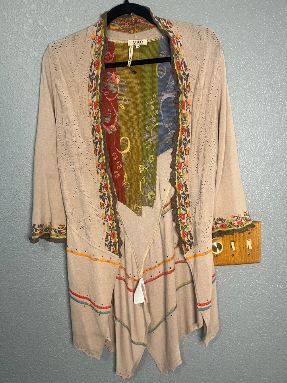 IVKO Cardigan Sweater size 38 color beige